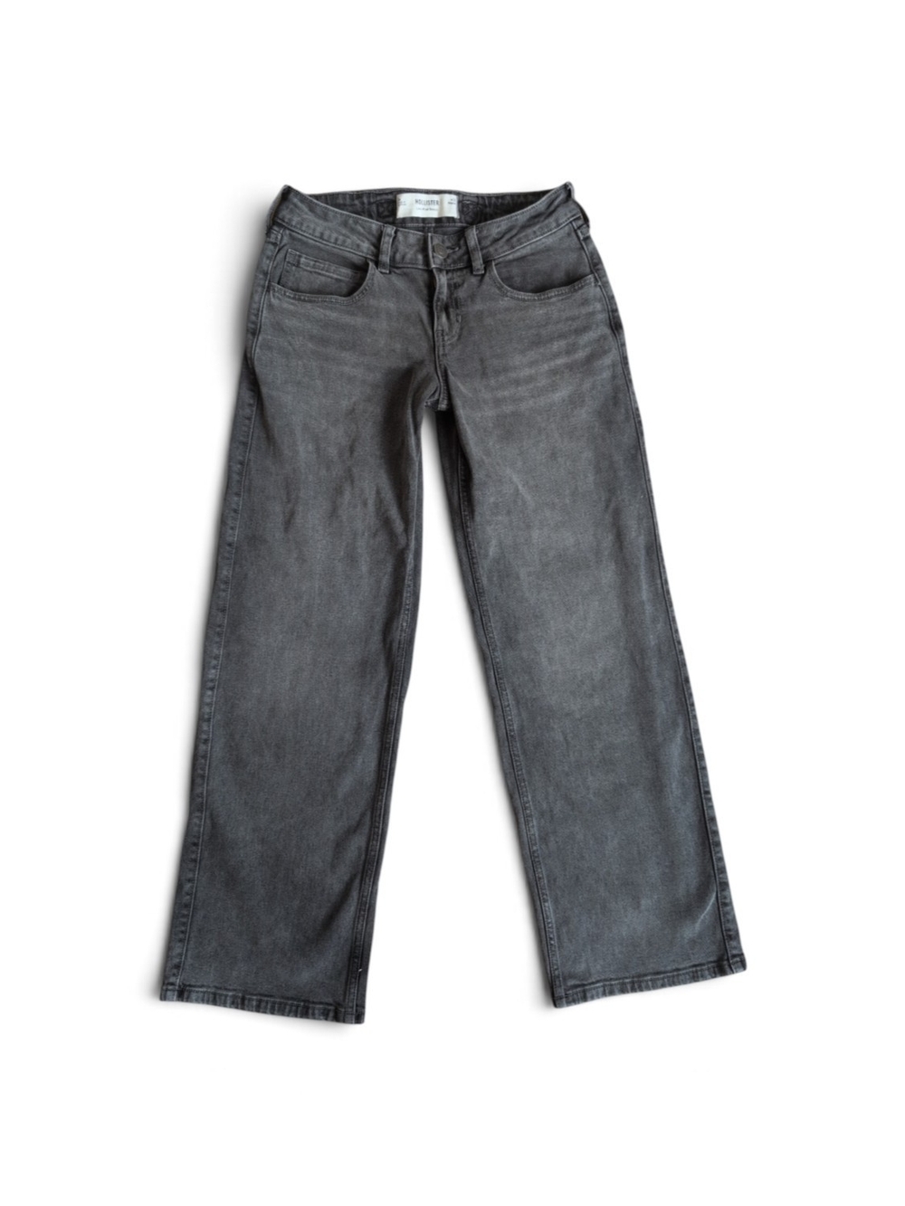 Hollister Super Low-rise Wide Leg Jeans - Charcoal Gray.